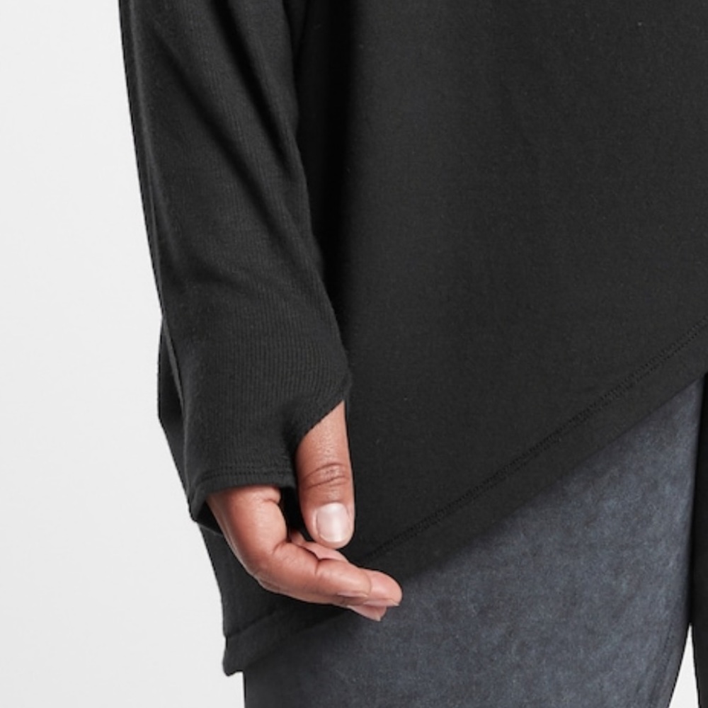 Athleta Purana Wrap Sweatshirt // Black - Picture 5 of 12